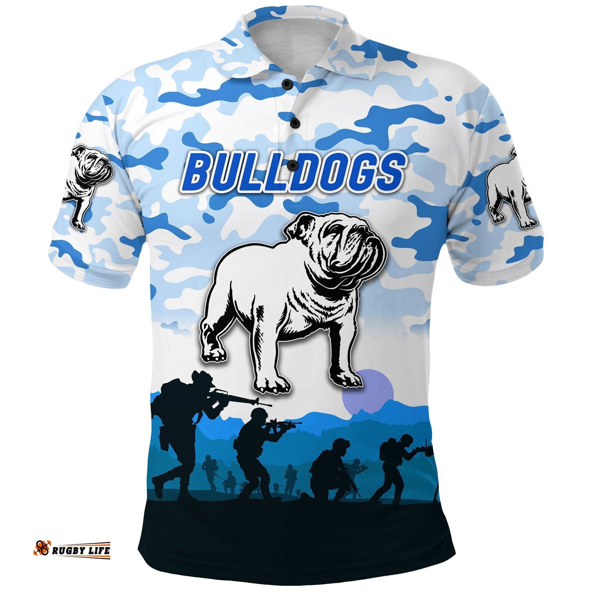 Canterbury-Bankstown Bulldogs ANZAC 2022 Polo Shirt Simple Style - White