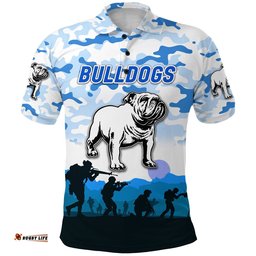 Canterbury-Bankstown Bulldogs ANZAC 2022 Polo Shirt Simple Style - White