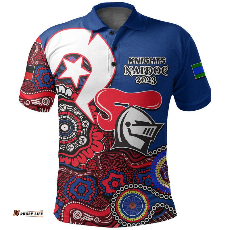 Knights Rugby Polo Shirt NAIDOC 2023 Patterns Amazing Aussie