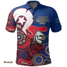 Knights Rugby Polo Shirt NAIDOC 2023 Patterns Amazing Aussie
