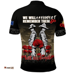 Australia ANZAC 2022 Polo Shirt Camouflage With Poppy -