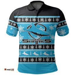 Cronulla-Sutherland Sharks Polo Shirt Christmas 2021