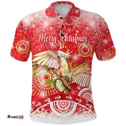 Australia Cockatoo Christmas Polo Shirt Original Style - Red