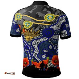 Cowboys Rugby Polo Shirt - Custom Anzac Day North Queensland Cowboys Aboriginal Culture Polo Shirt