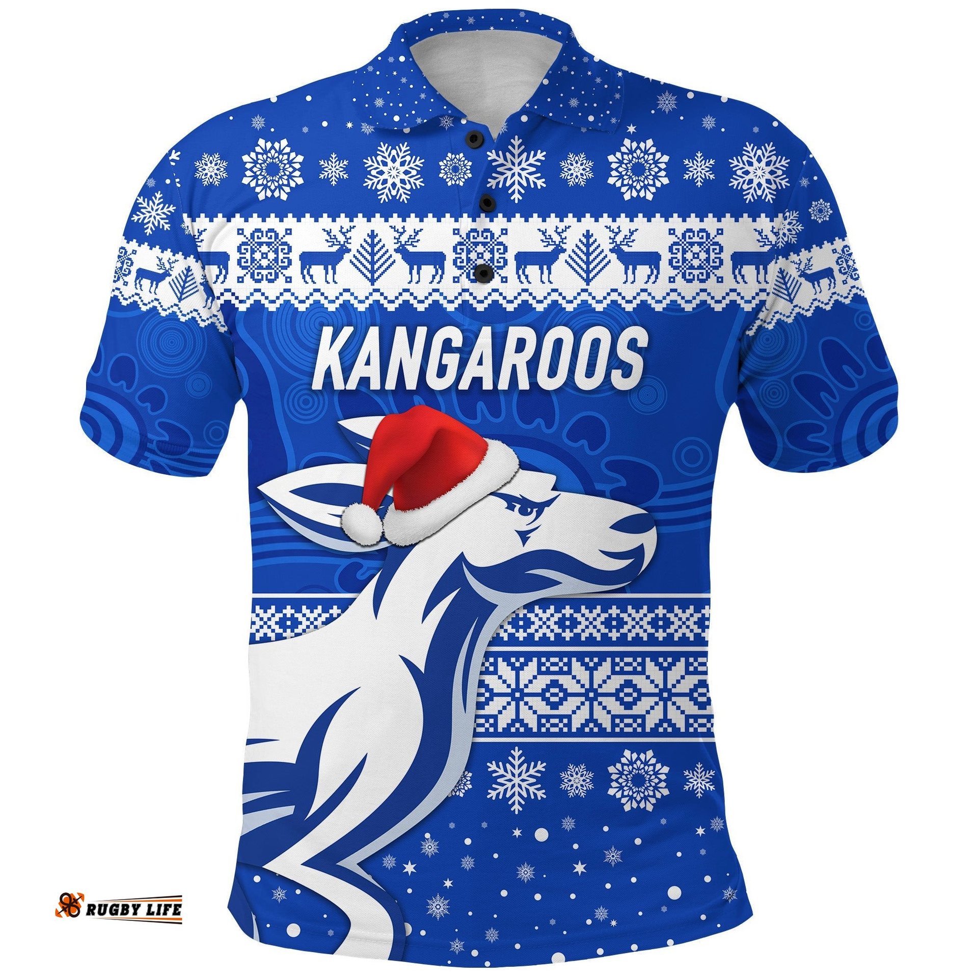 Custom Personalised North Melbourne Kangaroos Polo Shirt Christmas Simple Style