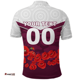 Custom Personalised Sea Eagles Anzac Day Indigenous Art Polo Shirt -