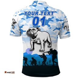 Custom Personalised Canterbury-Bankstown Bulldogs ANZAC 2022 Polo Shirt Simple Style - White