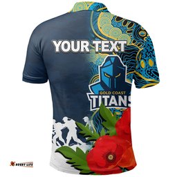 Custom PersonalisedTitans Anzac Day Aboriginal Mix Army Patterns Polo Shirt