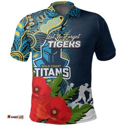 Custom PersonalisedTitans Anzac Day Aboriginal Mix Army Patterns Polo Shirt