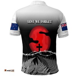 Vibe Hoodie Clothing - New Zealand Anzac Day Silhouette Soldier Polo Shirt