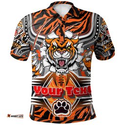 Tigers Rugby Custom Aboriginal Polo Shirt - Super Indigenous Tigers Scratch Style