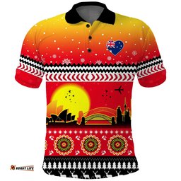 Australia Christmas Polo Shirt Proud Sydney Opera House
