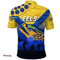 Parramatta Eels ANZAC 2022 Polo Shirt Simple Style - Gold