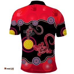 Aboriginal Lizard Polo Shirt Attracted Australia Version Red
