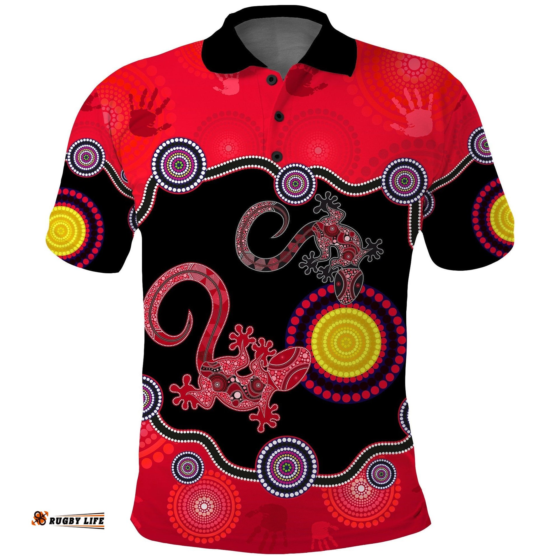 Aboriginal Lizard Polo Shirt Attracted Australia Version Red