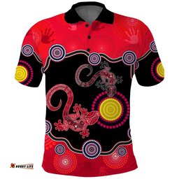 Aboriginal Lizard Polo Shirt Attracted Australia Version Red