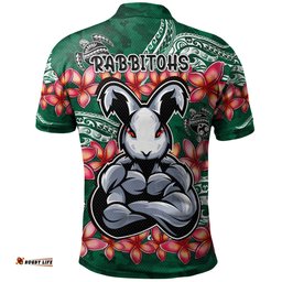Rabbitohs Rugby Polo Shirt - Custom Polynesian Super Rabbitohs Polo Shirt
