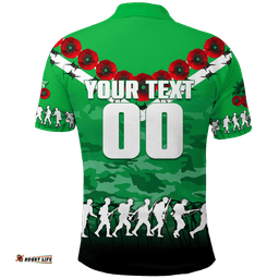 Custom Personalised Melbourne Stars ANZAC 2022 Polo Shirt Camouflage With Poppy -