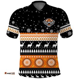 Wests Tigers Polo Shirt Merry Christmas Energy