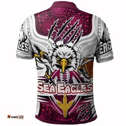 Sea Eagles Rugby Custom Indigenous Polo Shirt - Super Sea Eagles Scratch Style RLT13