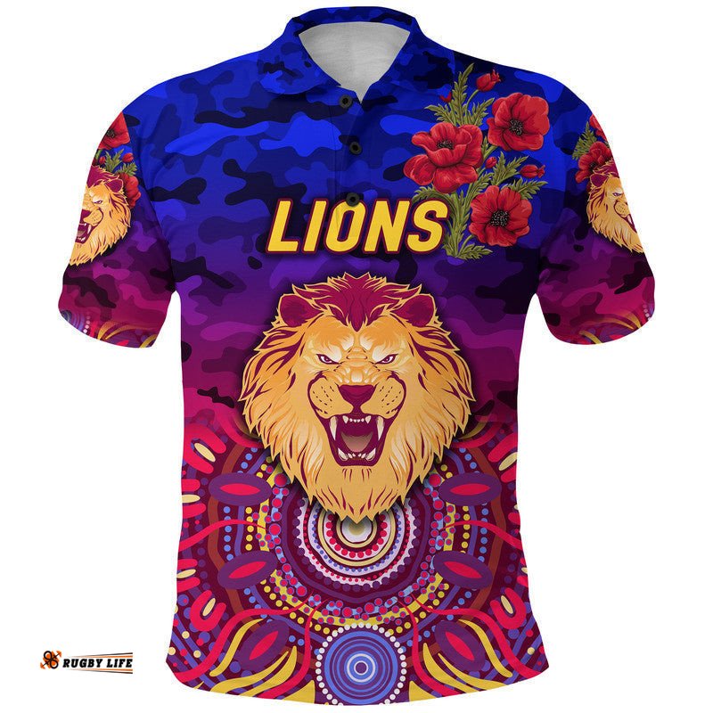 Brisbane Lions ANZAC Polo Shirt Indigenous Vibes
