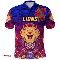 Brisbane Lions ANZAC Polo Shirt Indigenous Vibes