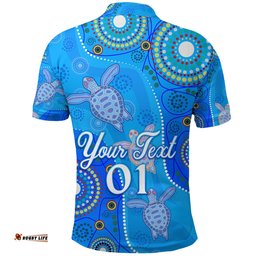 Custom Personalised Aboriginal Art Turtle Polo Shirt Indigenous Simple Vibes