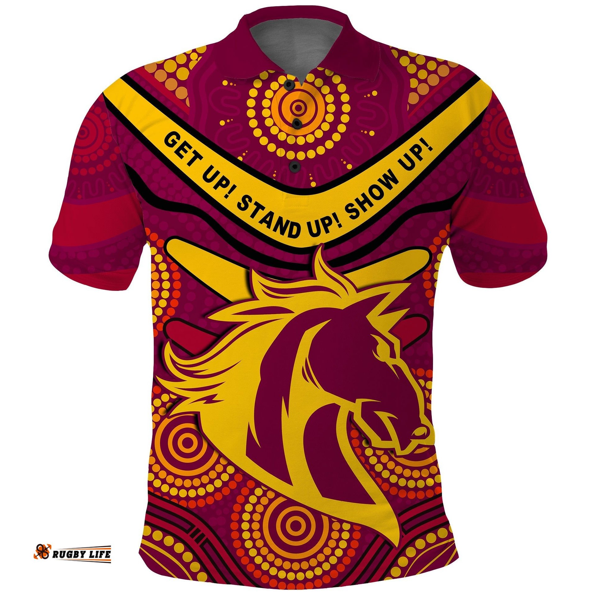 Broncos NAIDOC Week 2022 Polo Shirt Aboriginal Get Up