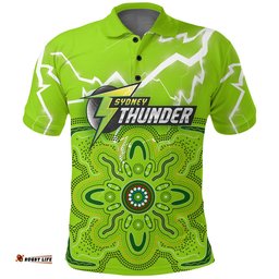 Sydney Thunder Polo Shirt - Aboriginal Style Of Dot -