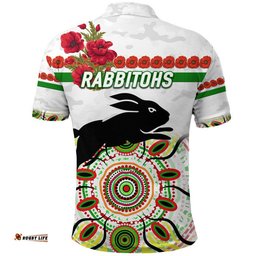 South Sydney Rabbitohs ANZAC 2022 Polo Shirt Indigenous Vibes - White