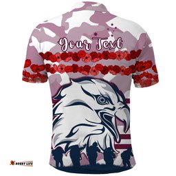 Custom Personalised Sea Eagles Anzac Day Polo Shirt Proud Soldiers Lest We Forget Ver.01