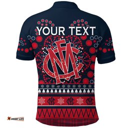 Custom Personalised Demons Merry Christmas Polo Shirt Melbourne Football Indigenous