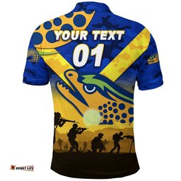 Custom Personalised Eels ANZAC Polo Shirt Simple Style - Blue
