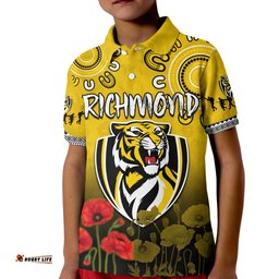 Richmond Anzac 2022 Polo Shirt Tigers Aboriginal Poppy