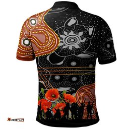 All Stars Rugby Polo Shirt - Anzac Day Quotes All Stars Aboriginal Poppy Indigenous Polo Shirt