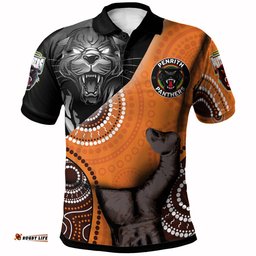 Panthers Rugby Aboriginal Custom Patronage Polo Shirt - Penrith Panthers Blood In My Veins