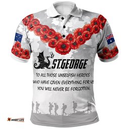 St.George Rugby Polo Shirt - Custom Anzac St.George Polo Shirt