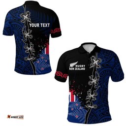 Custom Personalised New Zealand Rugby Polo Shirt Mix Maori and Fern