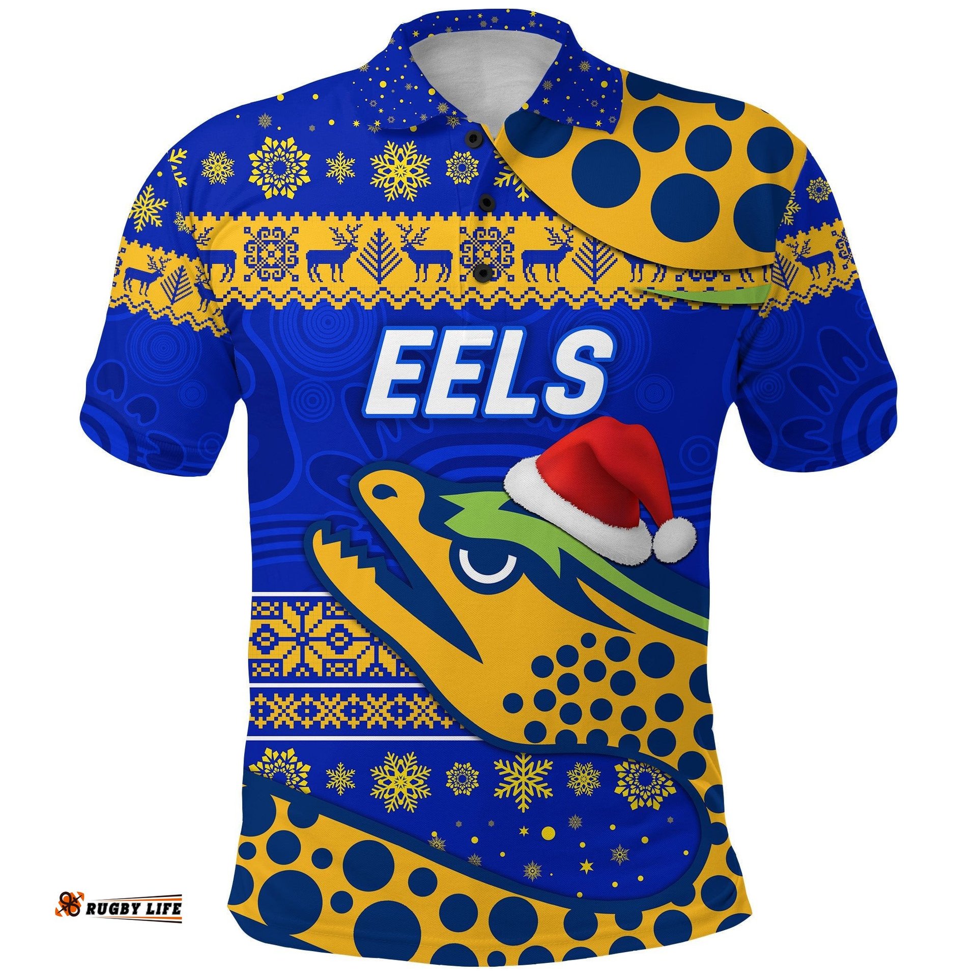 Custom Personalised Parramatta Eels Polo Shirt Christmas Simple Style - Blue