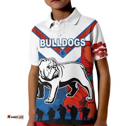 Bulldogs Anzac Day Polo Shirt Poppy Lest We Forget