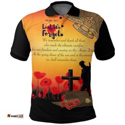 Vibe Hoodie Clothing - Anzac Day We Shall Remember Them Polo Shirt