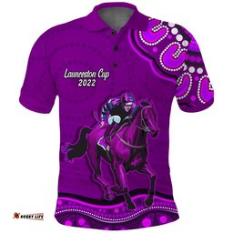 Launceston Cup 2022 Polo Shirt Australia Aboriginal Purple Horse Lovers