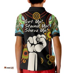 NAIDOC 2022 Polo Shirt Proud History of Getting Up Standing Up and Showing Up