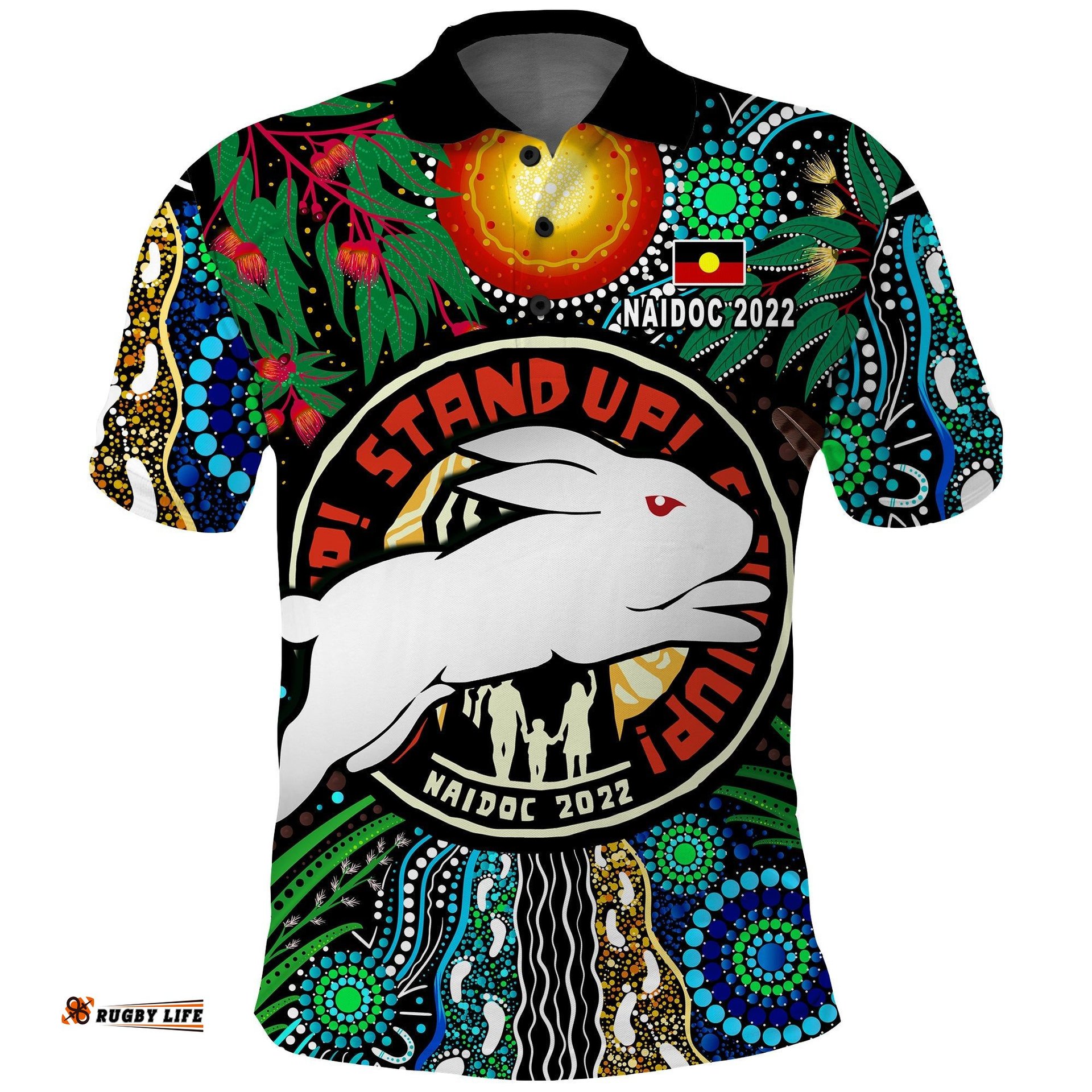 Rabbitohs NAIDOC Week 2022 Polo Shirt Aboriginal Get Up