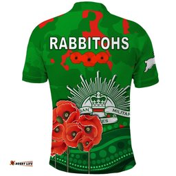 Rabbitohs Anzac Day Polo Shirt South Sydney Camouflage Mix Aboriginal