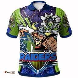 Raiders Rugby Custom Aboriginal Polo Shirt - The Indigenous Vikings Power Scratch Style