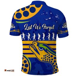 Custom Personalised Eels Anzac 2022 Polo Shirt Lest We Forget