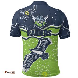 Canberra Raiders Polo Shirt - Aboriginal Dot Painting -