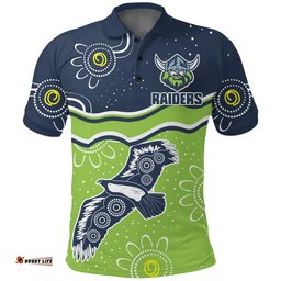 Canberra Raiders Polo Shirt - Aboriginal Dot Painting -