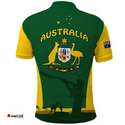 Custom Personalised Australia National Colours Polo Shirt Green and Gold